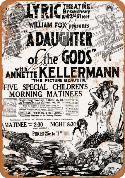 1916 Bring Your Kids to See Naked Mermaids - Metal Sign