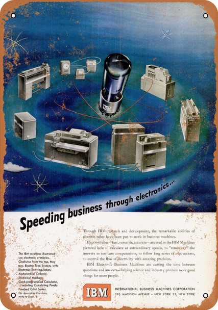 1950 IBM Computing Machines - Metal Sign