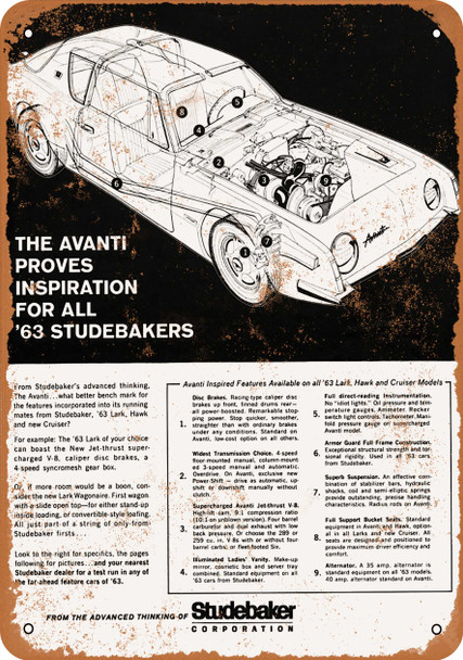 1963 Studebakers with Avanti Inspirations - Metal Sign
