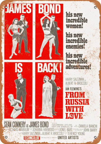 1964 James Bond From Russia With Love - Metal Sign