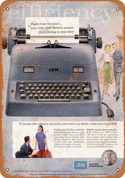1958 IBM Electric Typewriters - Metal Sign