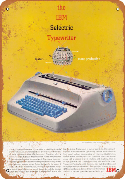 1962 IBM Selectric Typewriters - Metal Sign