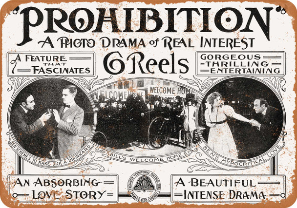 1929 Prohibition Movie - Metal Sign