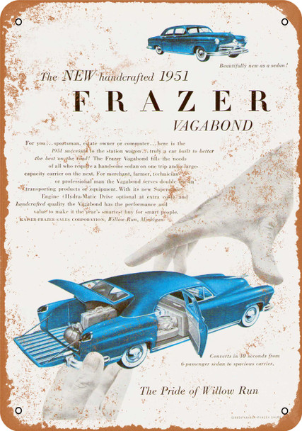 1951 Frazer Vagabond - Metal Sign
