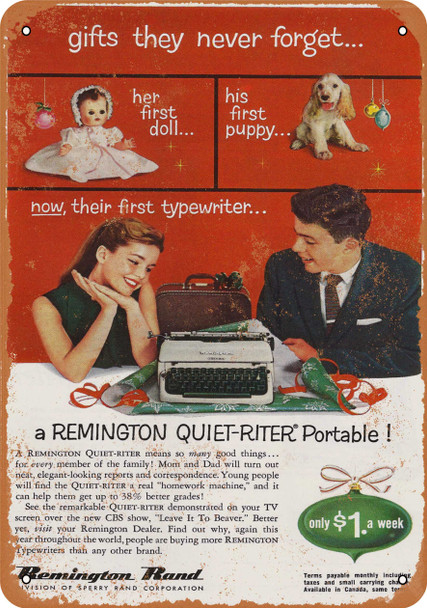 1957 Remington Typewriters - Metal Sign