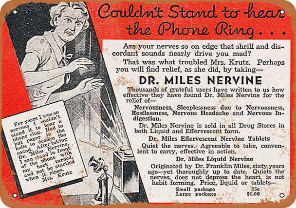 Dr. Miles Liquid Nervine - Metal Sign