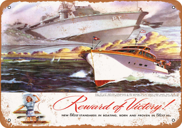1945 Elco Yachts and PT Boats - Metal Sign