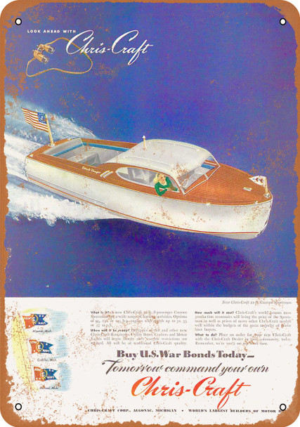 1945 Chris-Craft Speedboats - Metal Sign