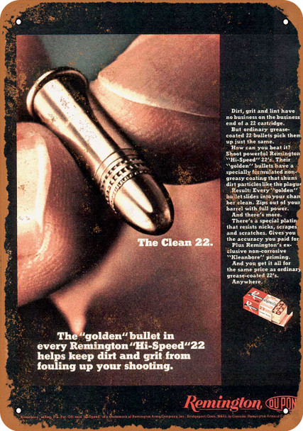 1967 Remington Hi-Speed .22 Bullets - Metal Sign