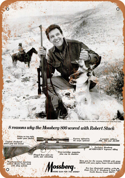 1968 Robert Stack for Mossberg Rifles - Metal Sign