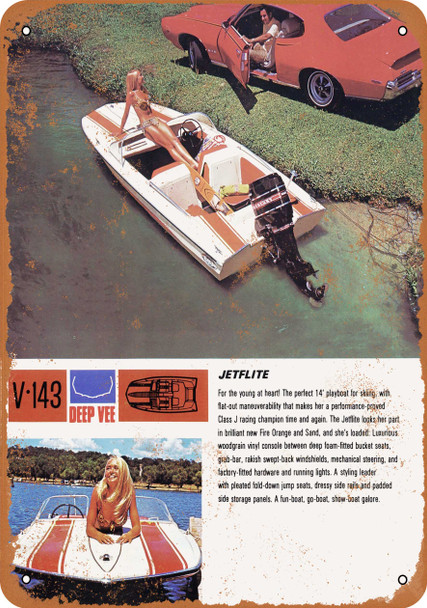 1970 Glastron Deep Vee Boats - Metal Sign