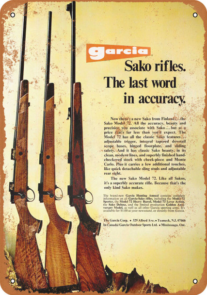 1973 Sako Model 72 Rifles - Metal Sign