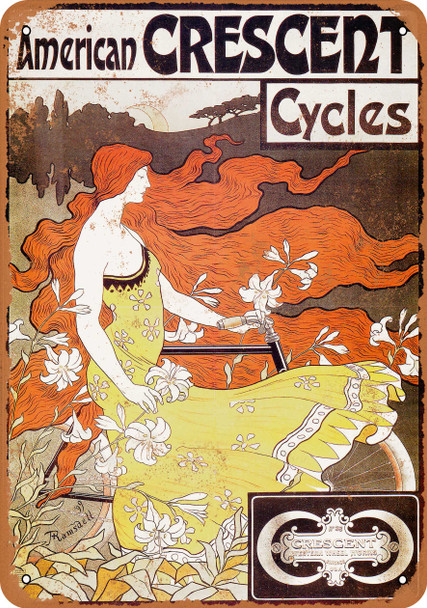 1899 American Crescent Bicycles - Metal Sign
