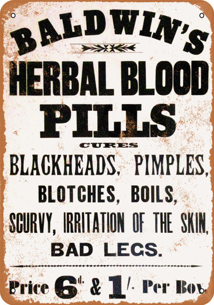 Baldwin's Herbal Blood Pills - Metal Sign