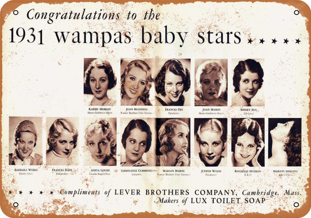 1931 Lux Soap and Film Stars - Metal Sign