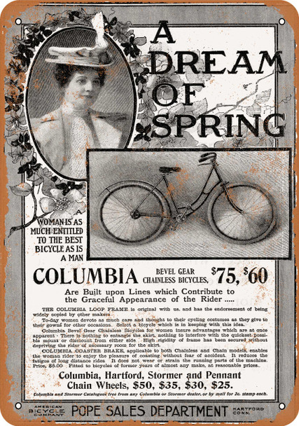 1900 Columbia Bicycles - Metal Sign