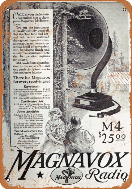 1924 Magnavox Speakers - Metal Sign