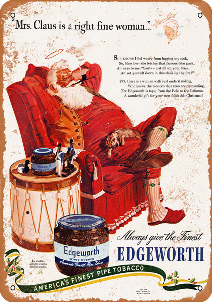 1935 Edgeworth Pipe Tobacco - Metal Sign