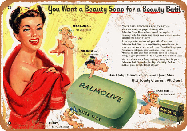 1950 Palmolive Beauty Soap - Metal Sign