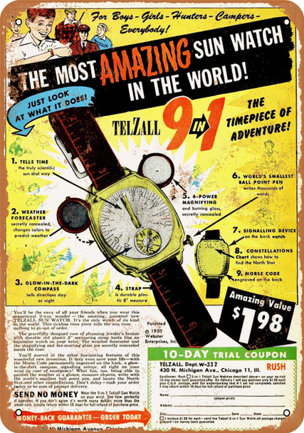 1950 The Most Amazing Watch in the World - Metal Sign