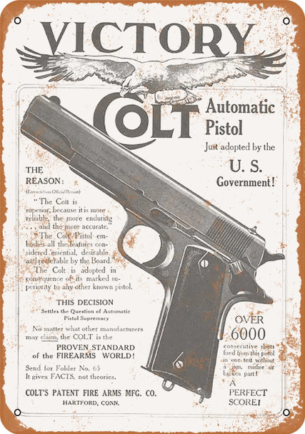 Colt M1911 Victory - Metal Sign