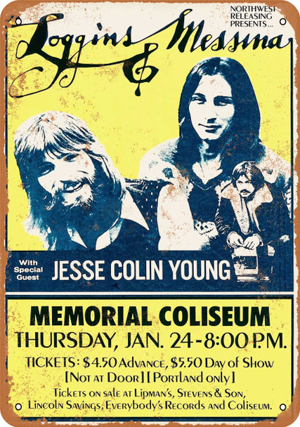 1974 Loggins & Messina in Portland - Metal Sign 1974 Loggins & Messina in Portland - Metal Sign