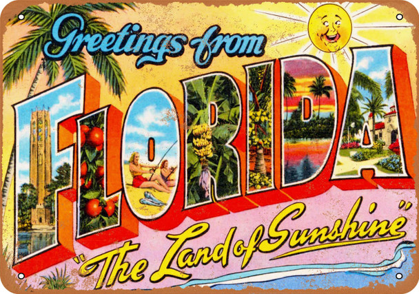 Greetings from Florida - Metal Sign 2