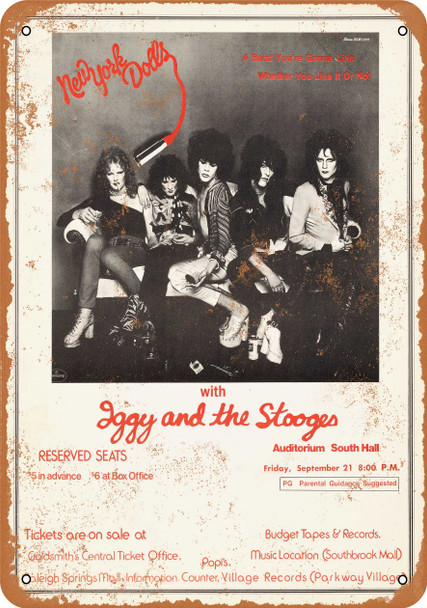 1973 The New York Dolls in Memphis - Metal Sign
