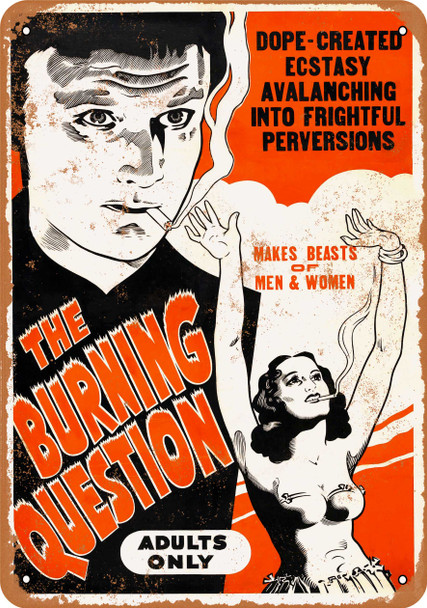 1936 Anti-Marijuana Movie The Burning Question - Metal Sign