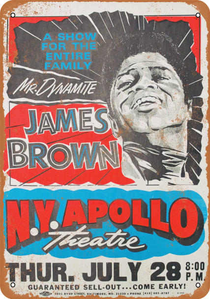 James Brown at the Apollo in Harlem - Metal Sign