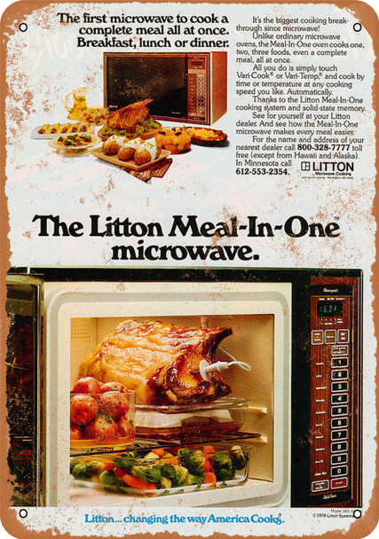 1972 Litton Microwave Oven - Metal Sign