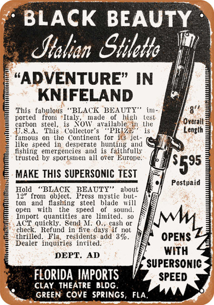 1955 Buy a Switchblade Through the Mail - Metal Sign