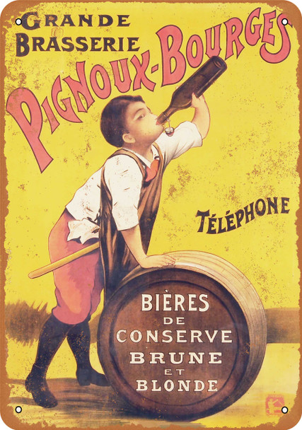 Pignoux-Bourges Beer - Metal Sign