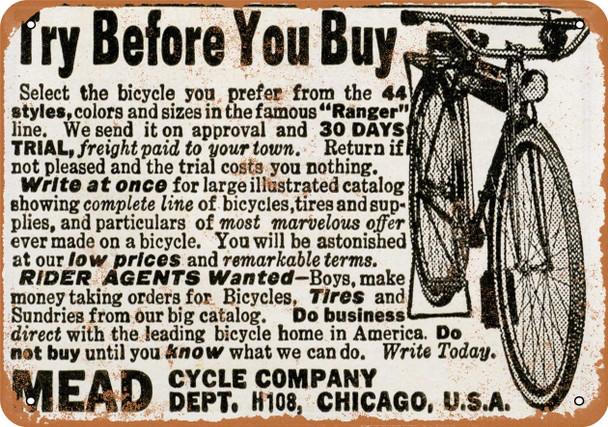 1919 Mead Bicycles - Metal Sign