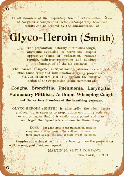 Glyco-Heroin for Breathing - Metal Sign