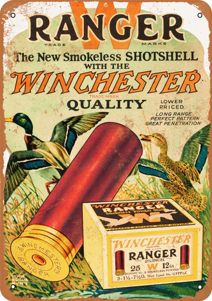 Winchester Ranger Shotgun Shells - Metal Sign