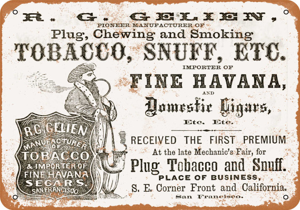 1864 Fine Havana Tobacco - Metal Sign