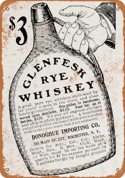 1905 Glenfesk Rye Whiskey - Metal Sign