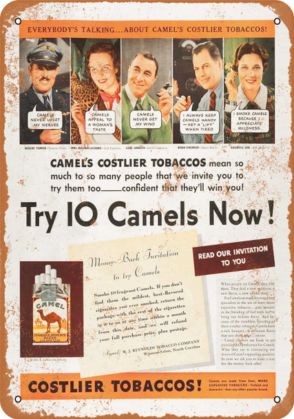 1936 Camel Cigarettes - Metal Sign