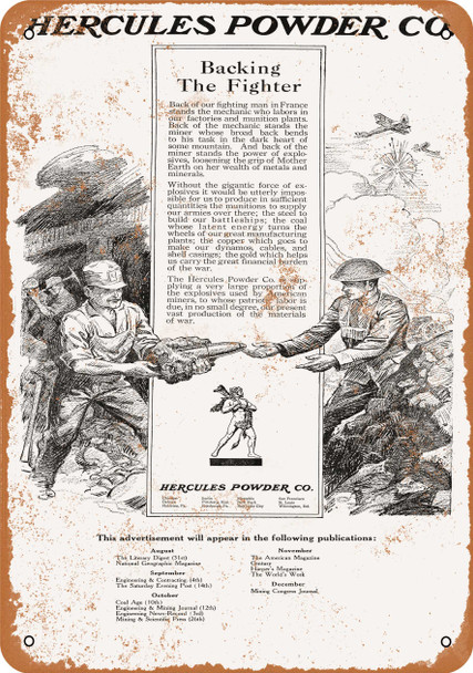 1918 Hercules Gun Powder Co - Metal Sign