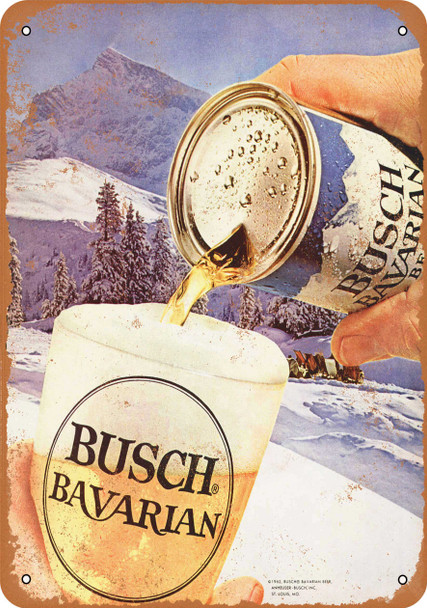 1962 Busch Bavarian Beer - Metal Sign