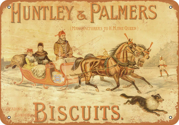 1906 Huntley & Palmers Reading Biscuits - Metal Sign