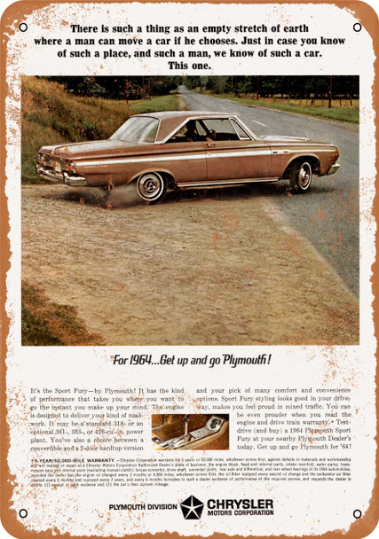 1964 Plymouth Sport Fury - Metal Sign