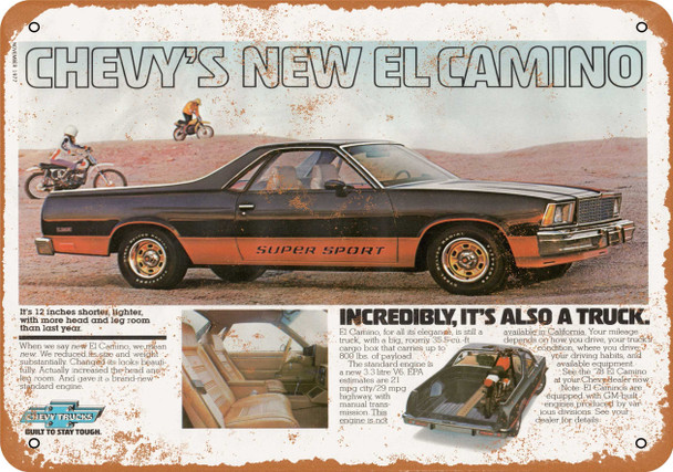 1977 Chevrolet El Camino SS - Metal Sign