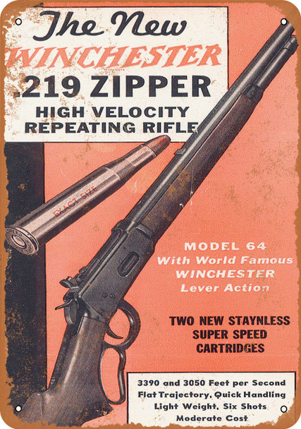 1920 Winchester .219 Zipper Cartridges - Metal Sign