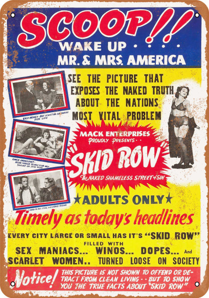 1950 Skid Row Movie - Metal Sign