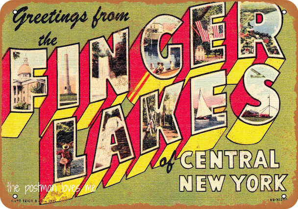 Greetings From Finger Lakes - Metal Sign