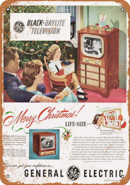 1950 General Electric Televisions - Metal Sign