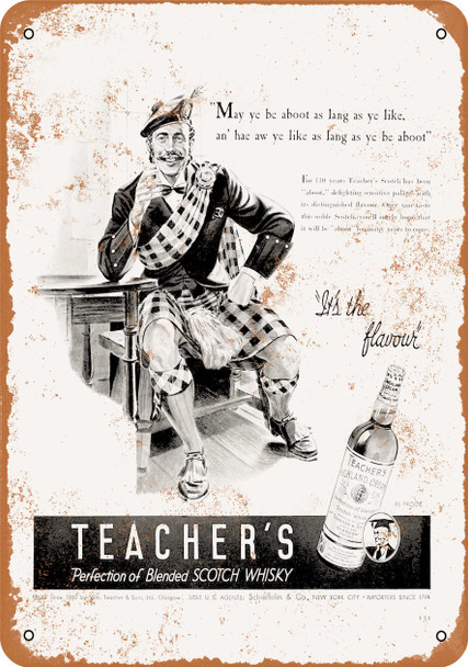 1940 Teacher's Scotch Whisky - Metal Sign