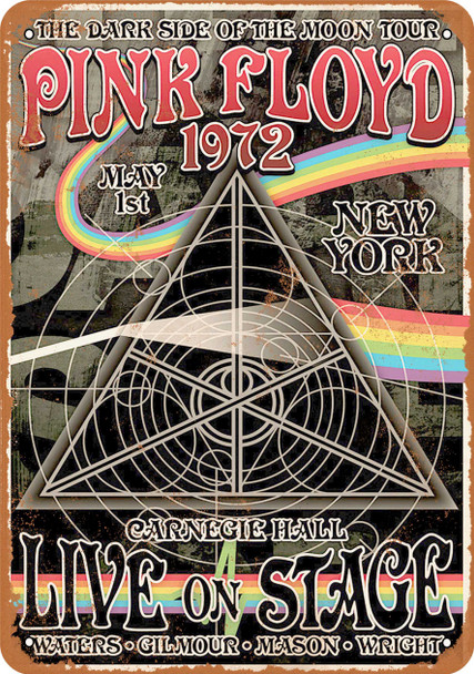 1972 Pink Floyd at Carnegie Hall - Metal Sign